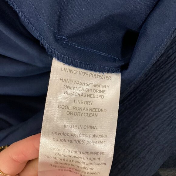 Vera Wang White Navy Strapless Pleated Chiffon Dress Sz 6 Elegant Design - Picture 11 of 11